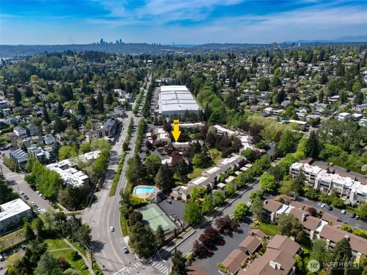 Unit 6343 rests in the center of the property, with a peaceful outlook into the courtyard.