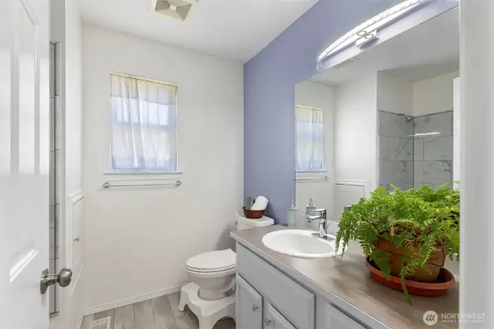Upstairs you will find the recently updated full bathroom that's conveniently located just off the hallway from bedrooms #2 and #3.