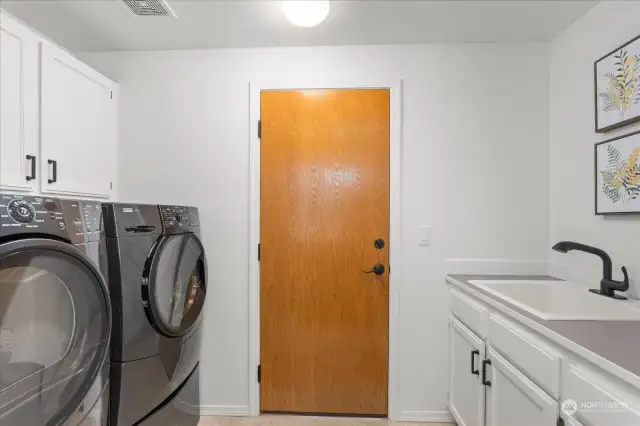 Washer and Dryer stay with wash sink for convenience