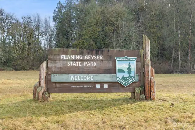 Located just 1 mile from Flaming Geyser State Park on the Green River. The park is 503 acres with over 3 miles of river shoreline.