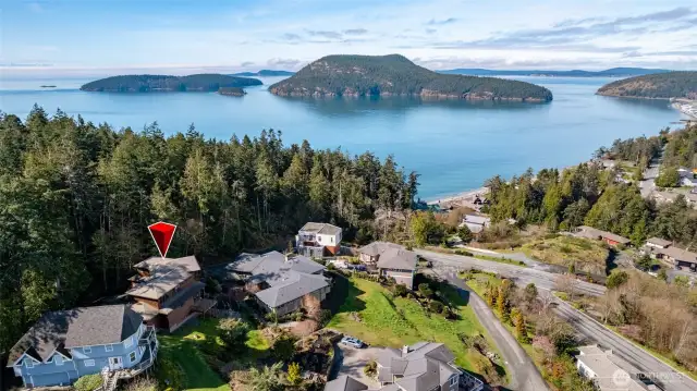 Amazing views out to Burrows Bay and islands from this custom home.