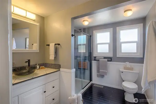 Remodeled bathroom.