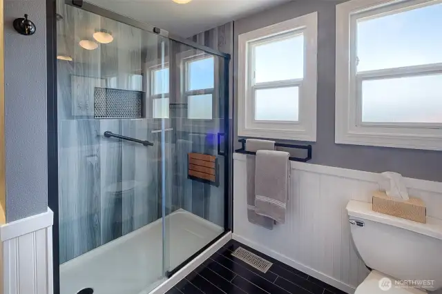 Custom shower.
