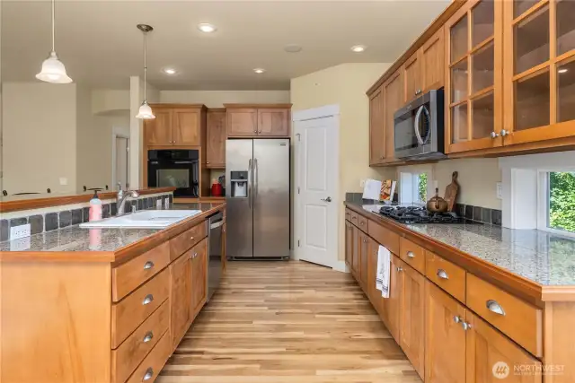 Large kitchen with space for multiple people to work at the same time.