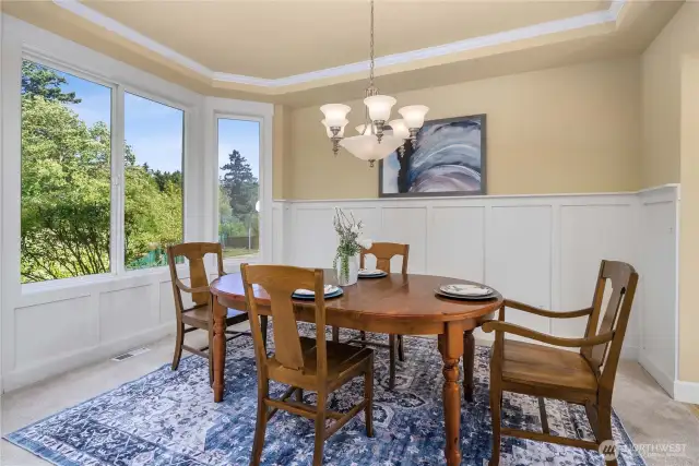 Formal dining with amazing views of the natural preservation and wildlife