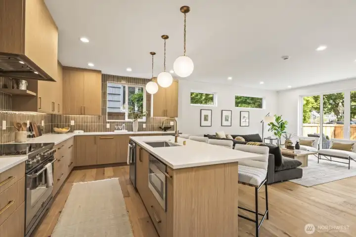 Stay connected to your guests while cooking in the open concept great room