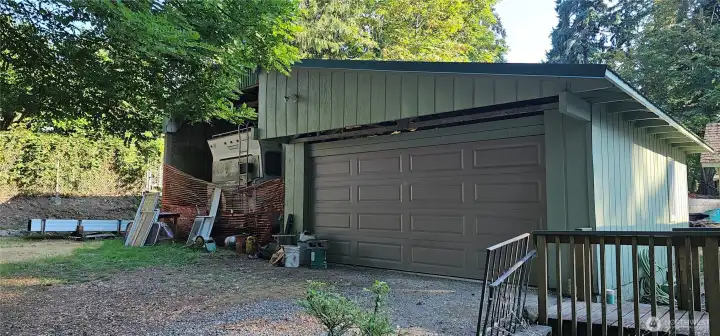 2 car garage drive through doors with shop