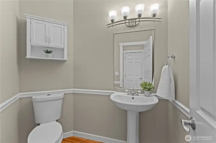 Half bathroom on main level.