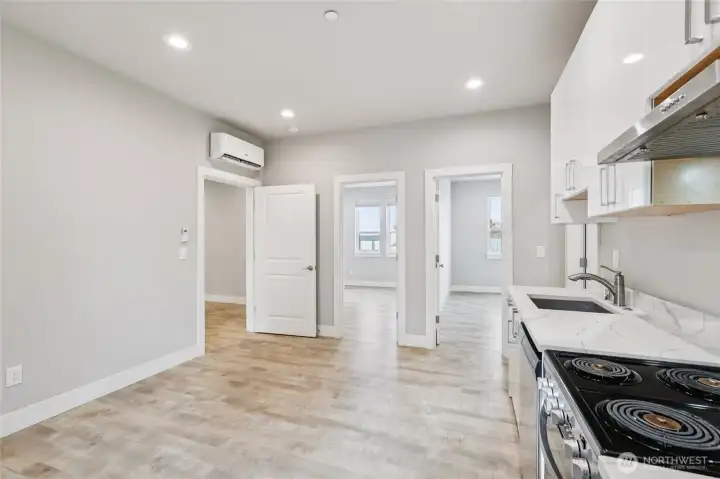 ADU kitchen/living area.