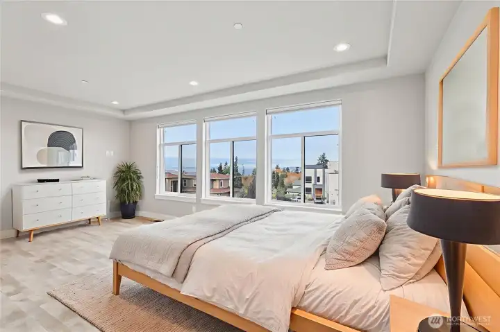 Bedroom with en-suite bathroom.  Virtually Staged.