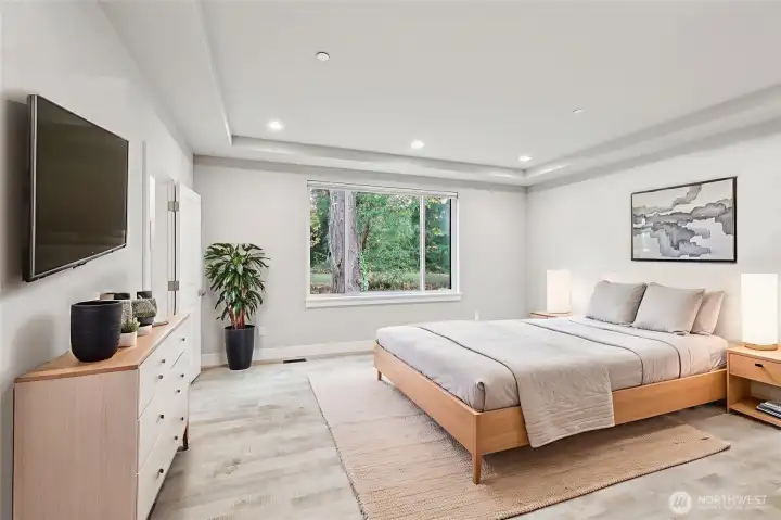Bedroom with en-suite bathroom.  Virtually Staged.