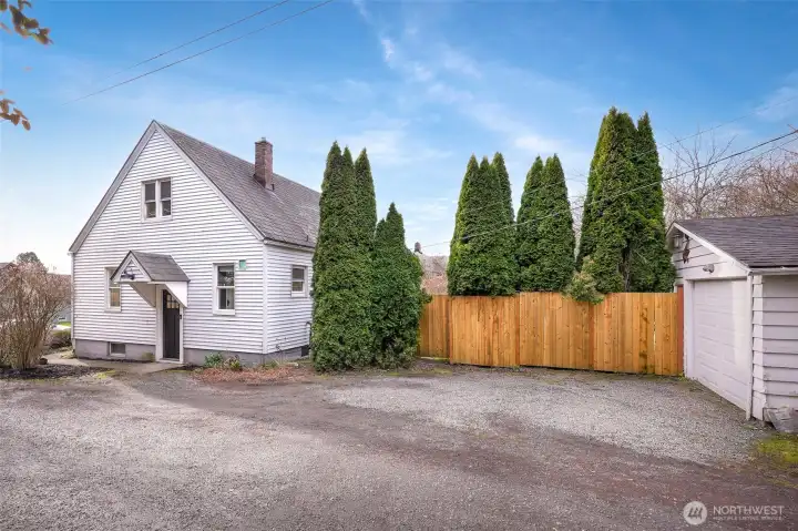 Off street parking right next to the garage which allows for extra cars.