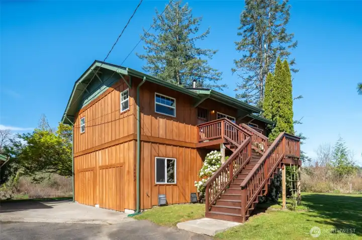 This home lives like a rambler with all living space on one level