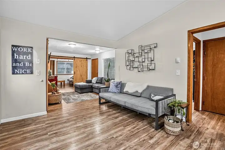 Kitchen Sitting Area/Dining into Living Space