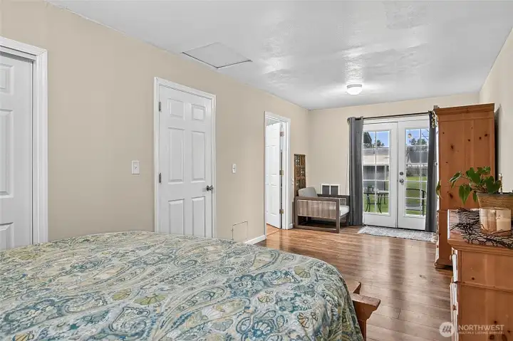 Primary Bedroom with Access to Fenced Backyard
