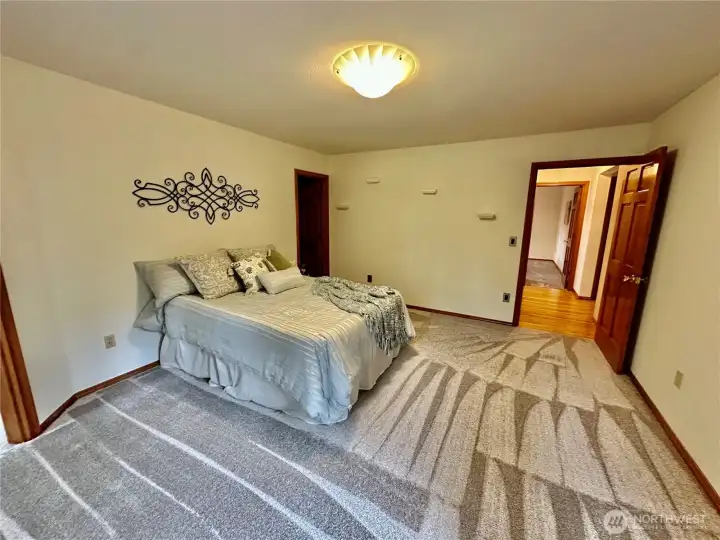 Another view of the primary bedroom on the main floor.