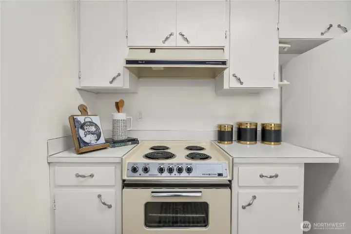 Efficient kitchen storage layout supports comfortable everyday living.