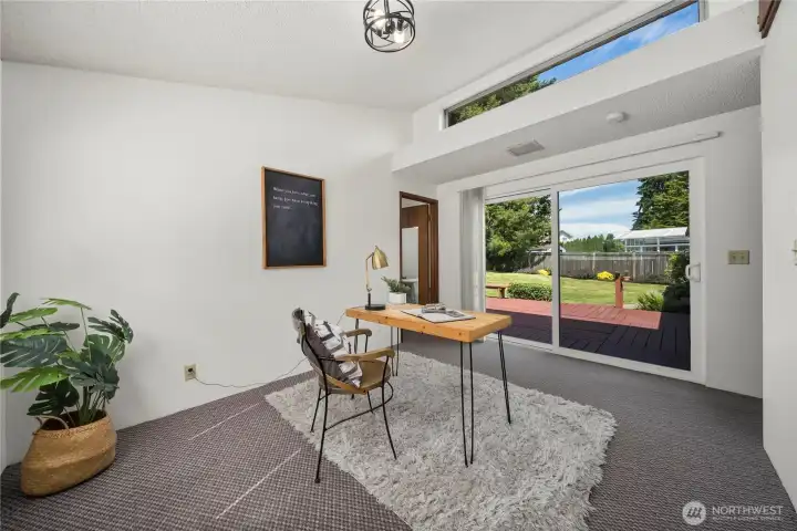 Access the entertainment-sized deck from both the family room and dining room.