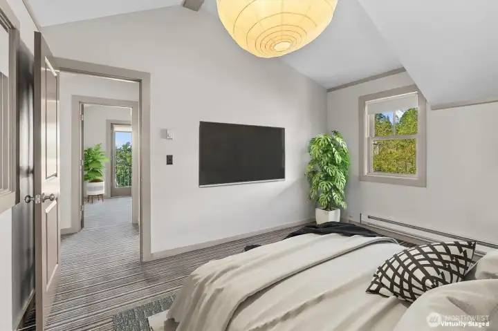 One of the two bedrooms in the ADU.