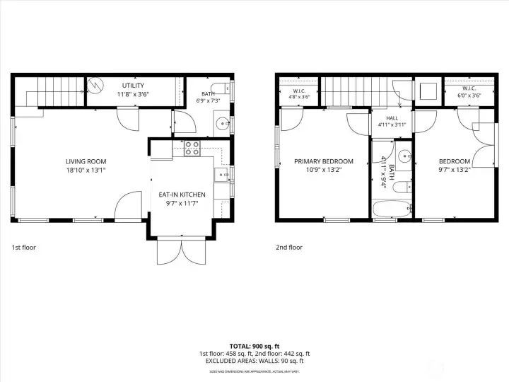 Floor plan for the 950 sq ft ADU (Unit #B)