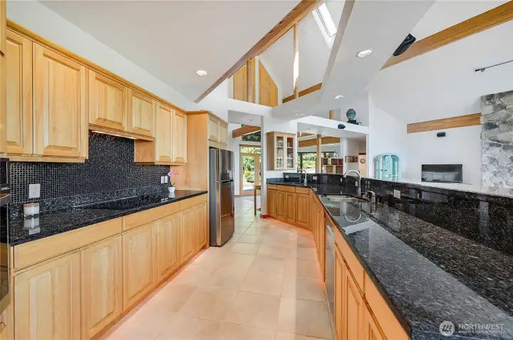 Blue Pearl granite countertops.