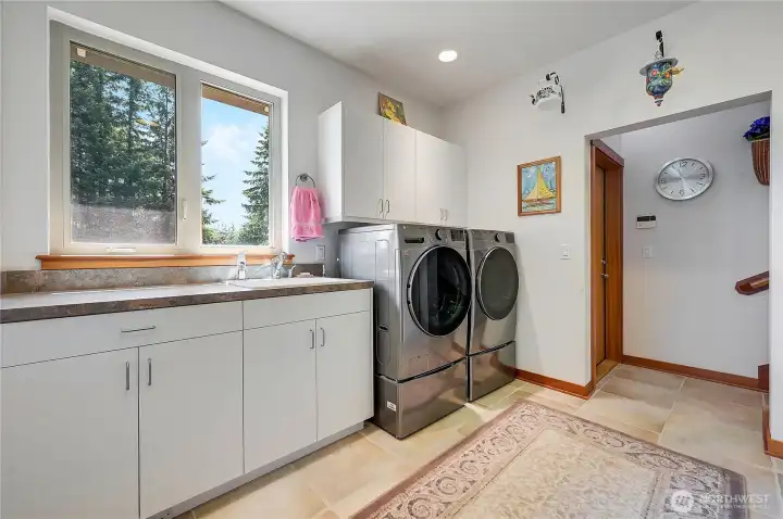 Generous-sized laundry room.