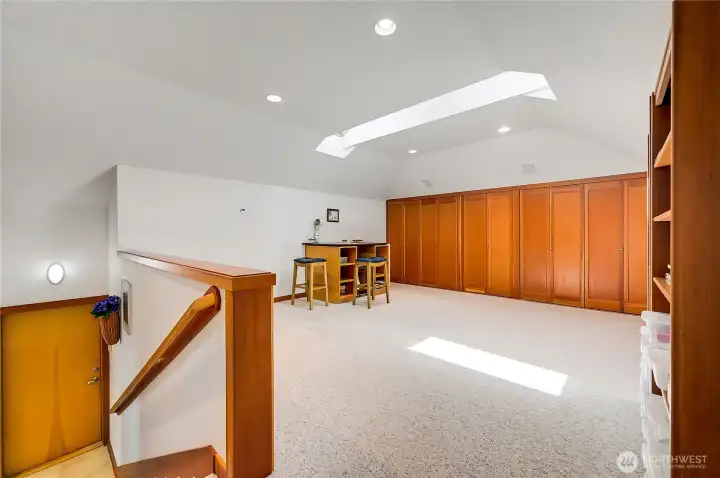 Loft area makes a great office or entertainment space.