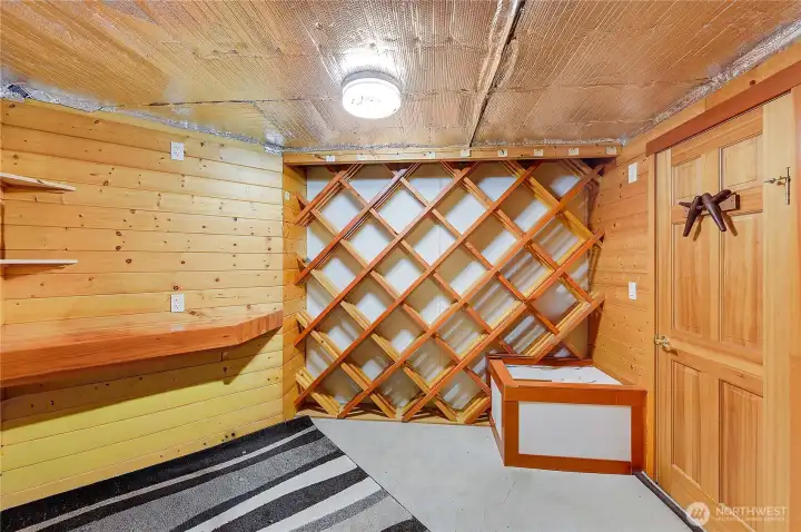 Temperature-controlled wine cellar.