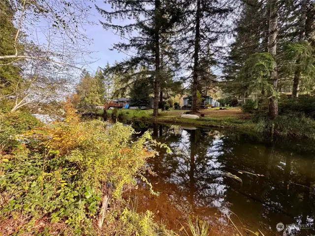 The 75 feet of waterfront canal access to the lake. The lake in a non-motorized lake.