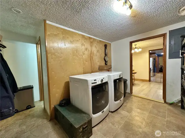 Mud room with 3/4 bath and storage