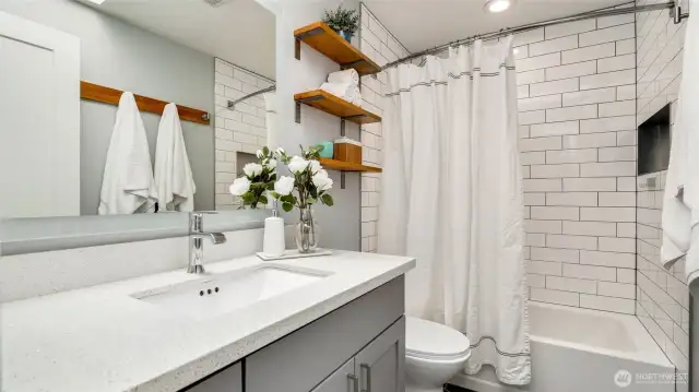 Full bath with skylight to let in all the natural light