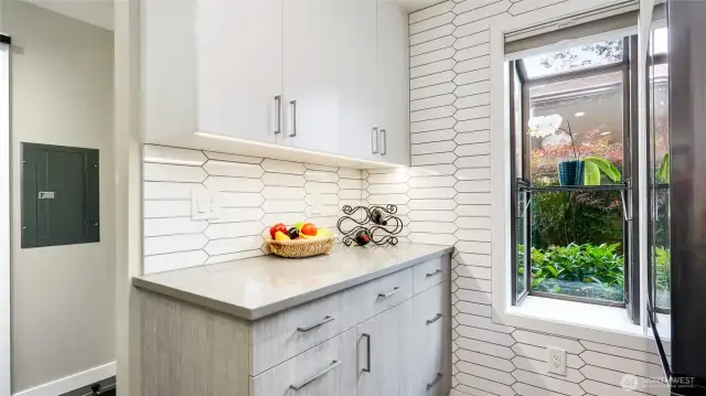 Kitchen with new quartz countertops