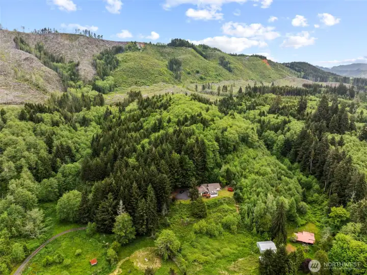 Drone view to northeast..