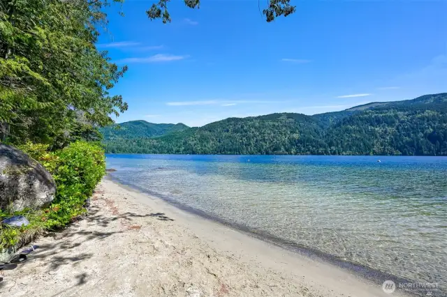 Sandy beach located at Morning Beach - a small swimming area.