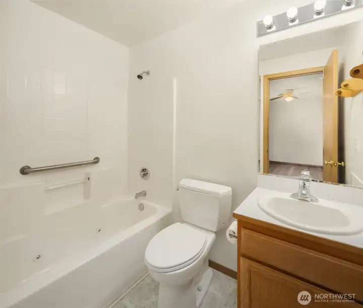 Primary bathroom with jetted tub