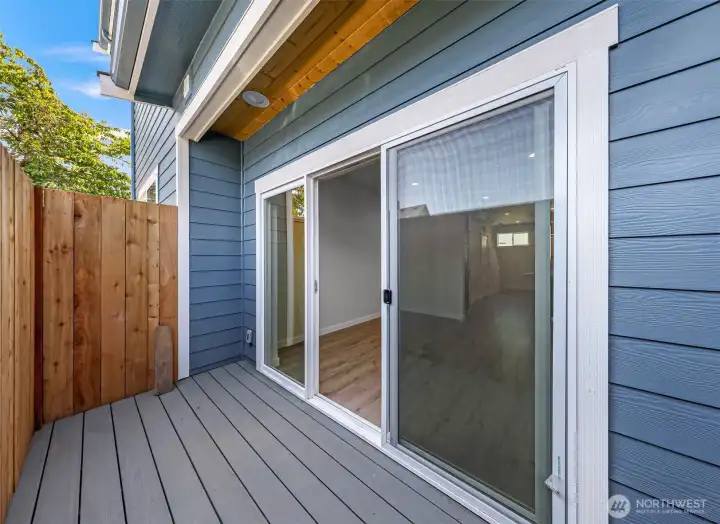 Unit A private back porch