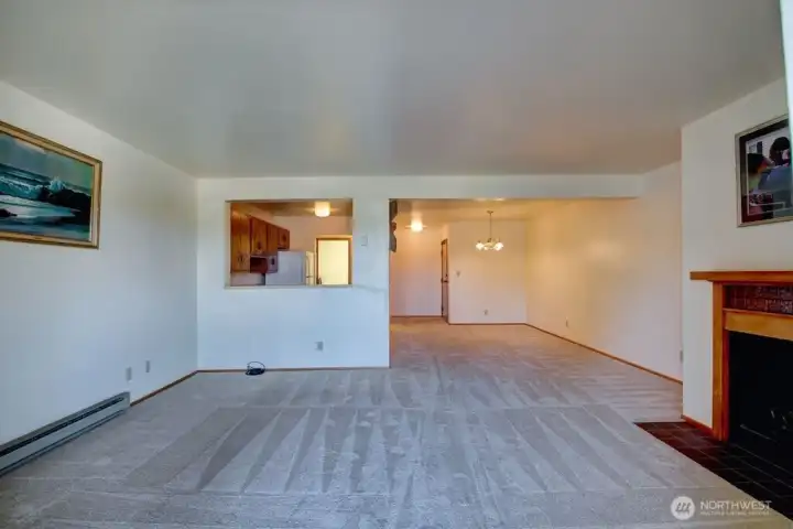 View of living room from the balcony.