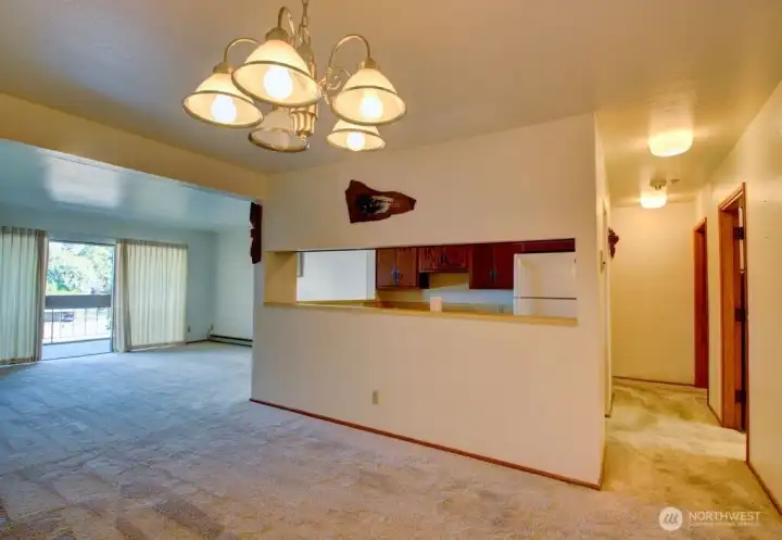 View from dining area/entry way.