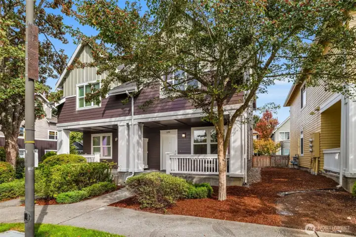 A front entry that says “welcome home”