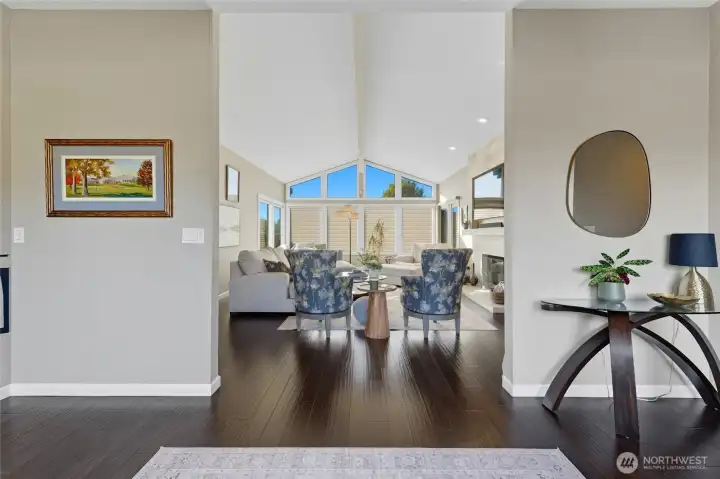 Entrance looking into living room