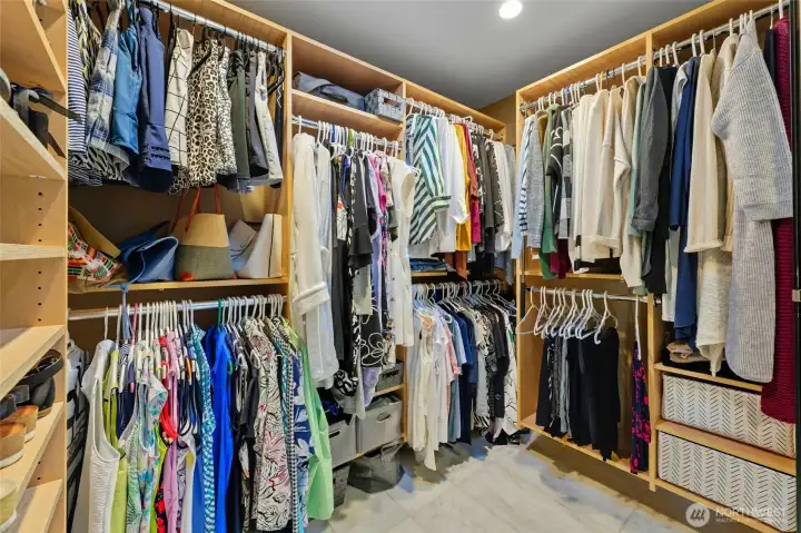 Primary bedroom attached walk-in closet