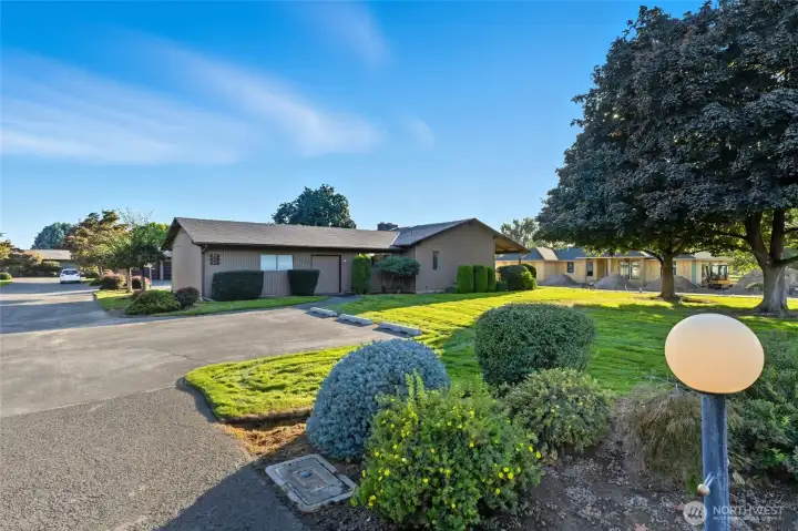 Side view of house with golf cart door