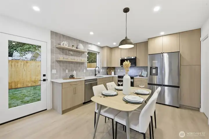 Dining area with access to back patio.