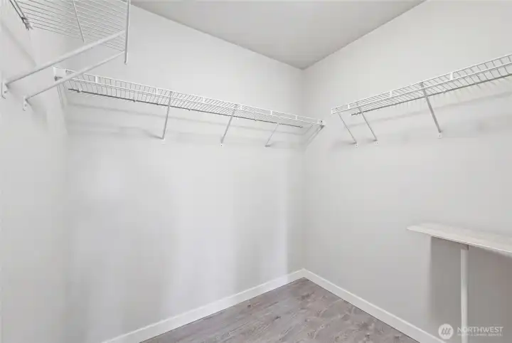 Spacious walk in closet