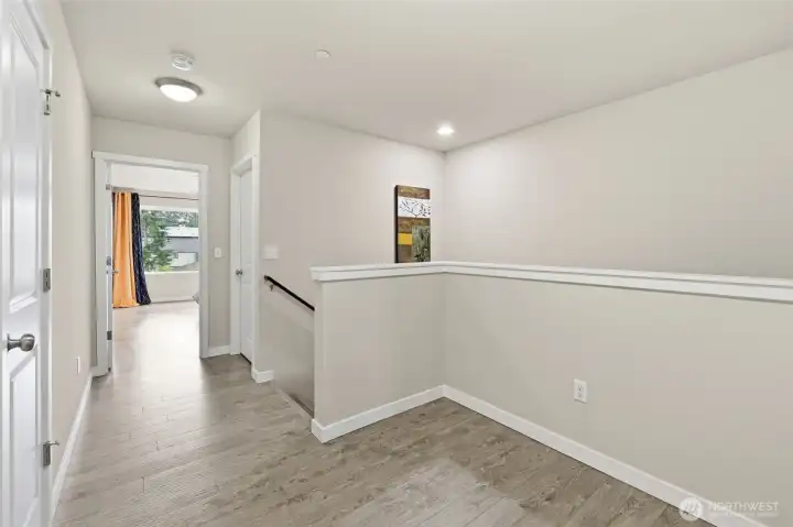 Landing can be used for storage, bookcases or desk