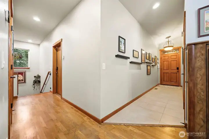 Welcoming hall with coat closet.