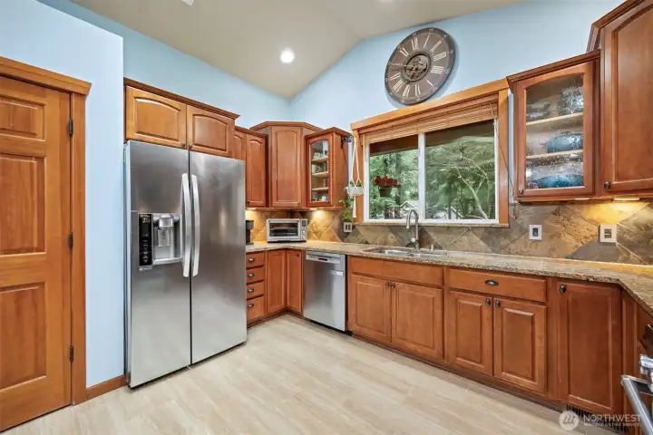 Lots of granite countertop.