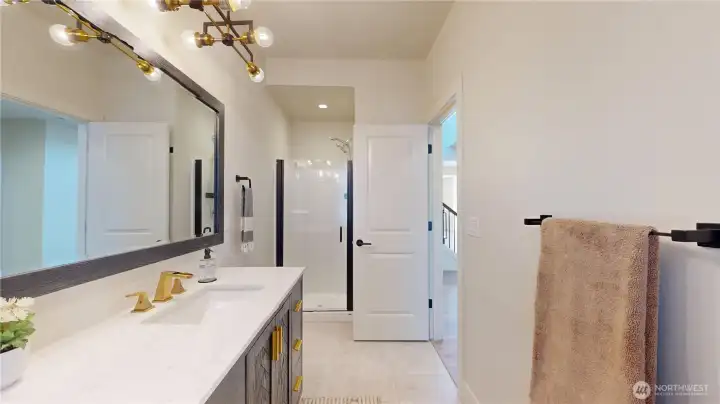 Main floor three-quarter bath.