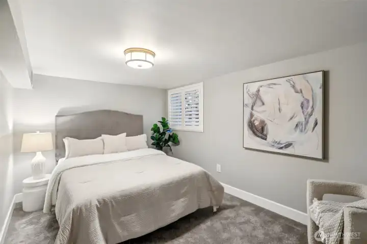 basement bedroom - fully conforming with closet and legal egress