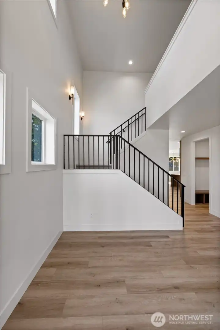 vaulted ceilings in the entryway...
